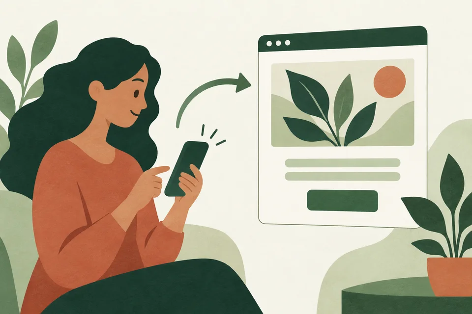 A person discovers the practice through a website on their phone.
